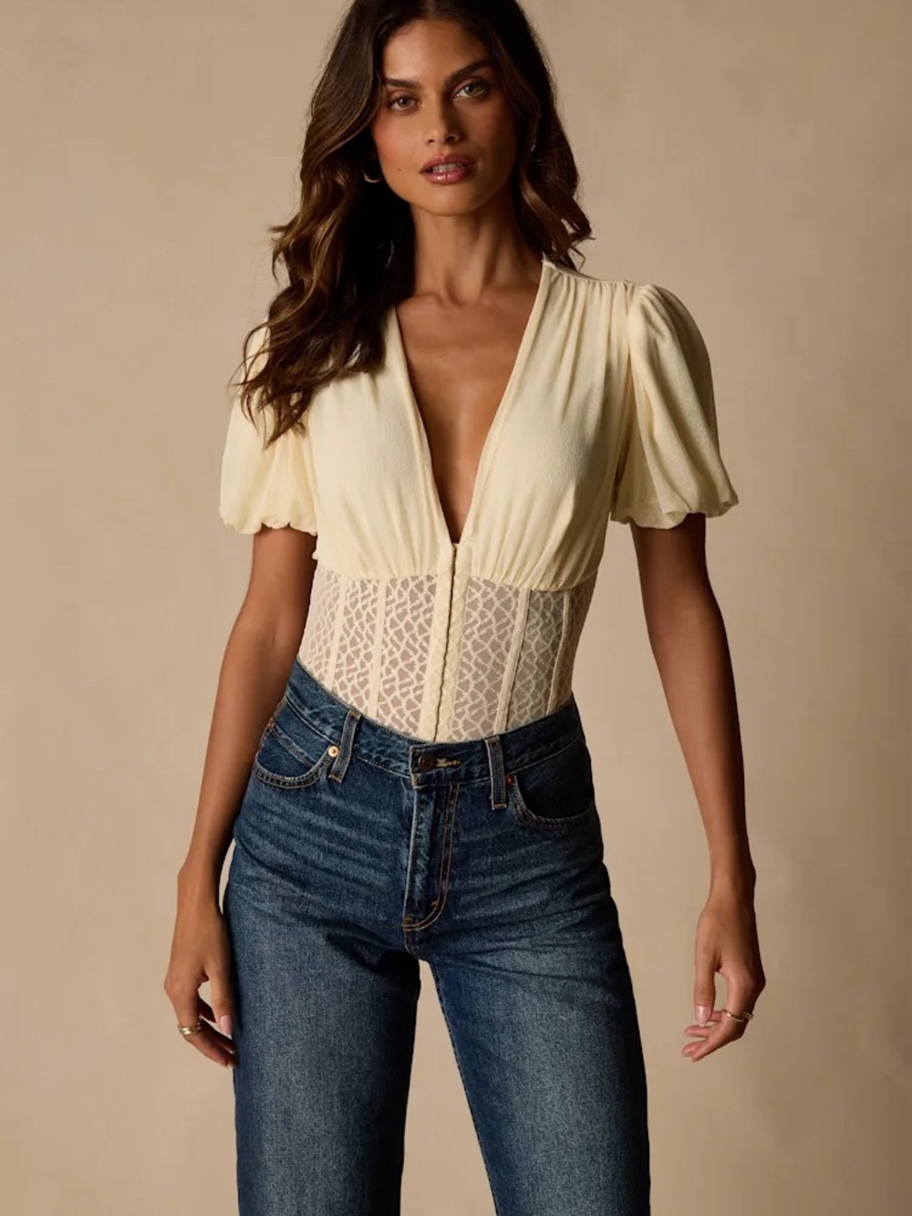 Lulus Cream Lace Bodysuit NWT